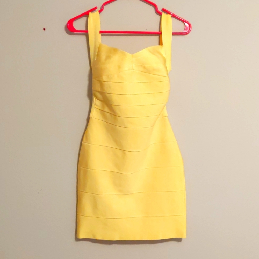 Bondage Yellow Tight Dress